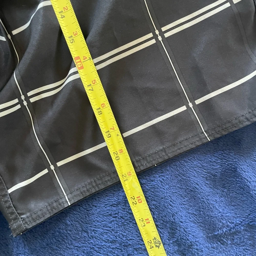 The North Face Mens Swim Trunks‎ Black White Plaid Drawstring Size 38